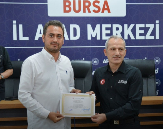 Certificate of Appreciation from AFAD to Coşkunöz Search and Rescue Team!